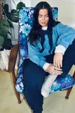 Terry B Lantern Sleeve Sweatshirt Denim